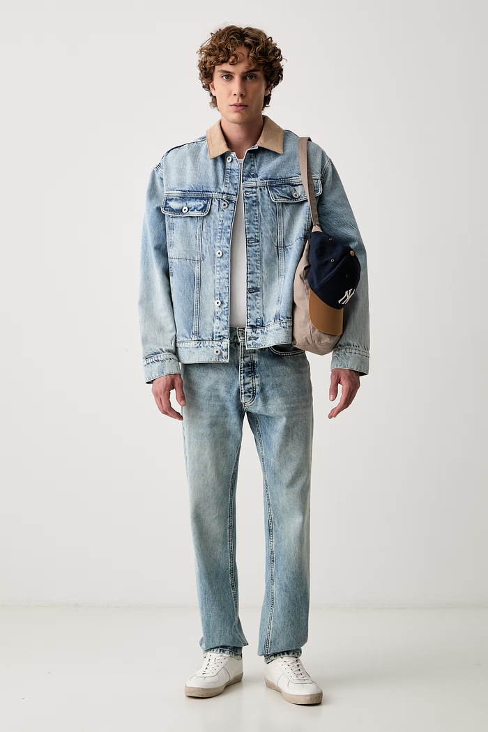 HUGO Blue džínová bunda pánská Erlo 50563343 modrá AW26
