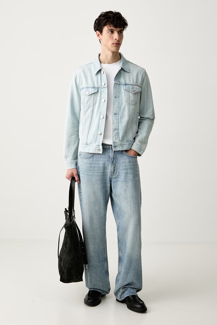 Calvin Klein Jeans bunda pánska bavlnená LV04RG907G modrá AW26