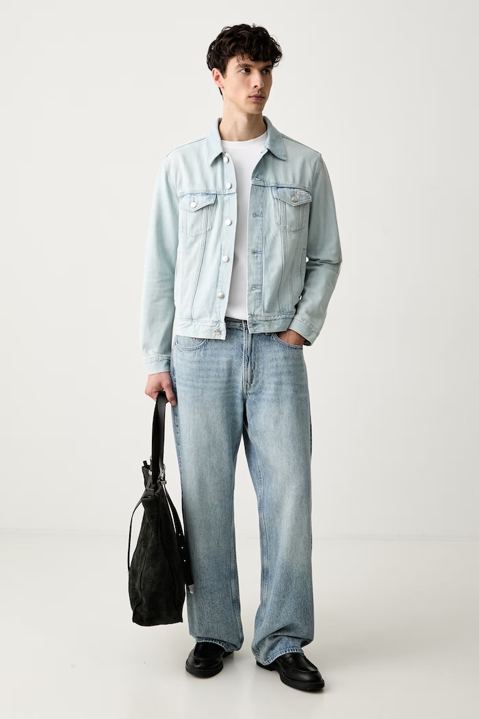 Calvin Klein Jeans bunda pánska bavlnená LV04RG907G modrá AW26