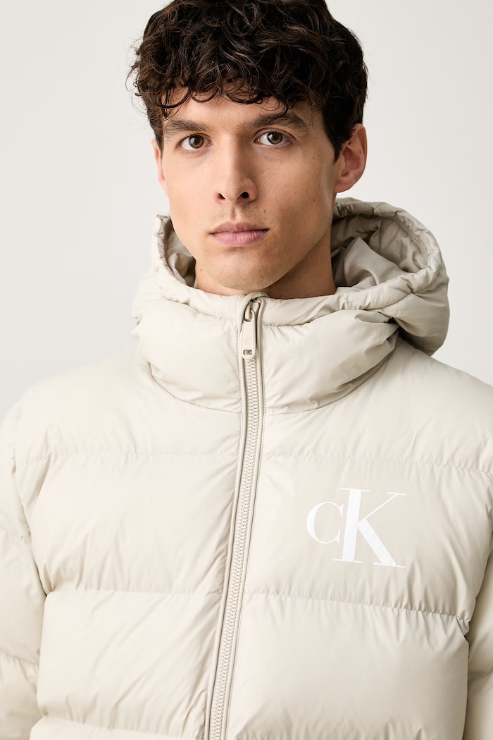 Calvin Klein Jeans prešívaná bunda pánska béžová LV04RG513G