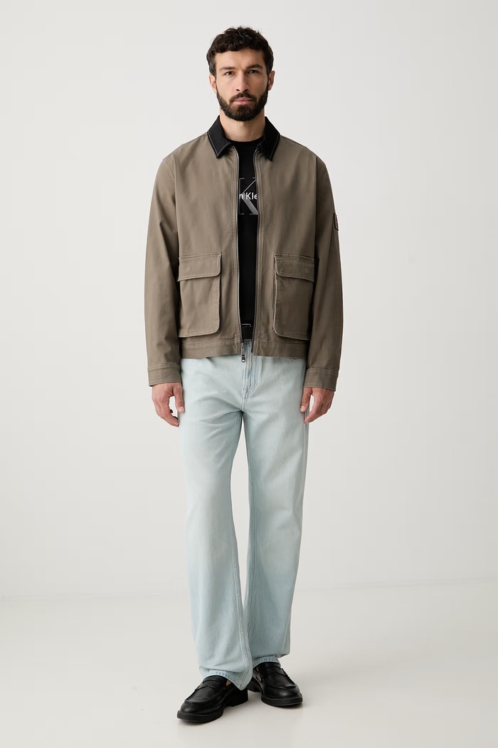 Calvin Klein Jeans преходно яке мъжко с памук LV04RG400G кафяв AW26