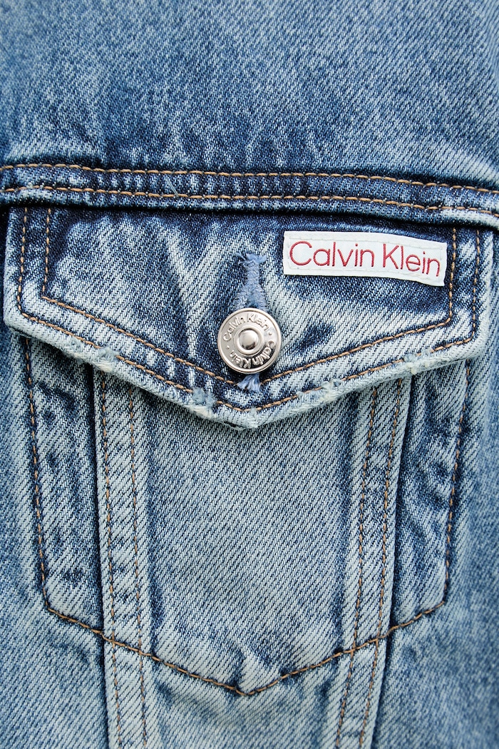 Calvin Klein Jeans džínsová bunda pánska rifľová LV04RF957G modrá