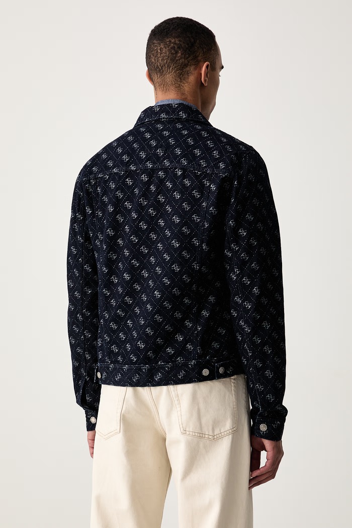 Odzież Guess kurtka jeansowa męska DILLON M6YXN1.D1291 granatowy