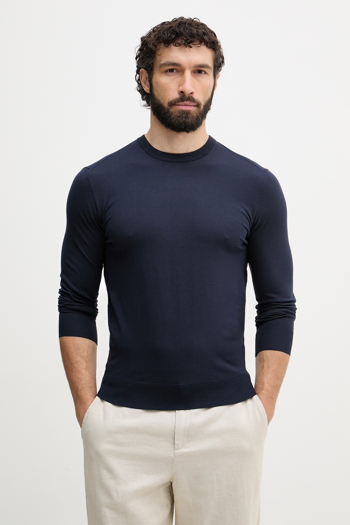Guess pulóver férfi viszkózzal KADIR sötétkék M6RR16.Z4442