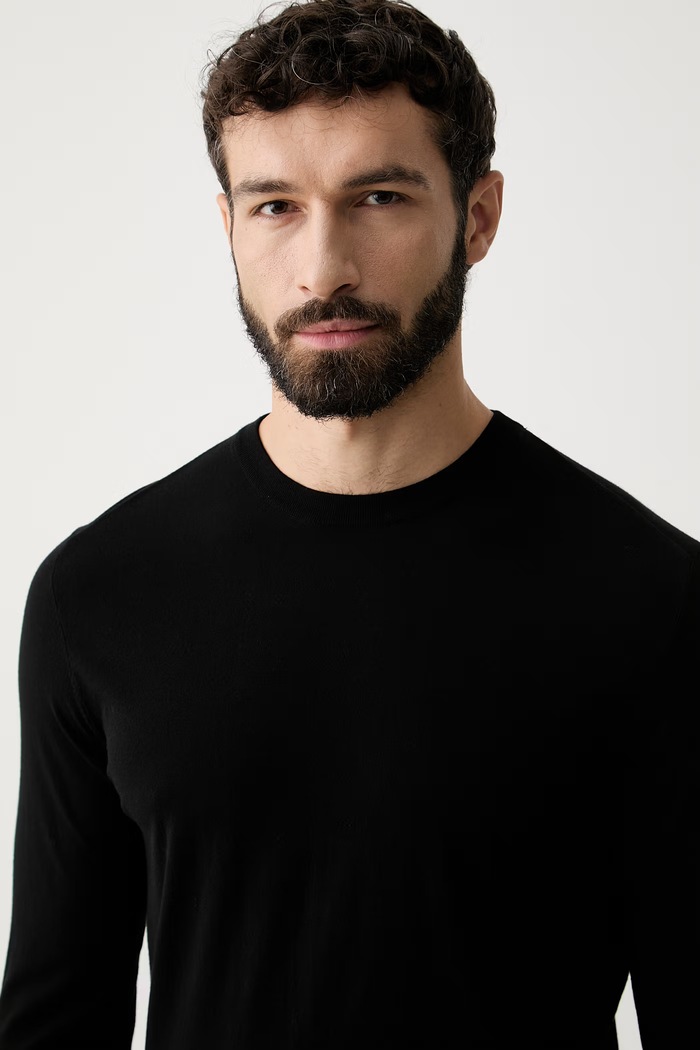 Guess pulover pentru bărbați cu vâscoză KADIR negru M6RR16.Z4442