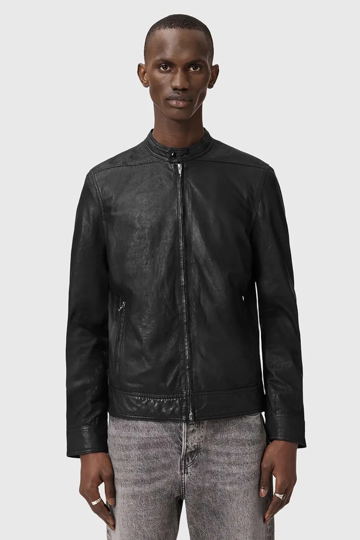 AllSaints pánska kožená bunda COLT čierna M084LB