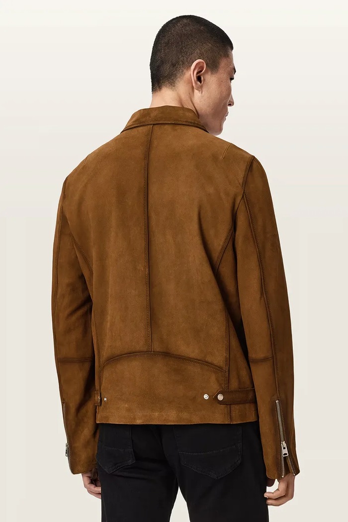 AllSaints prechodná bunda pánska semišová ASHWOOD M043LE hnedá AW26