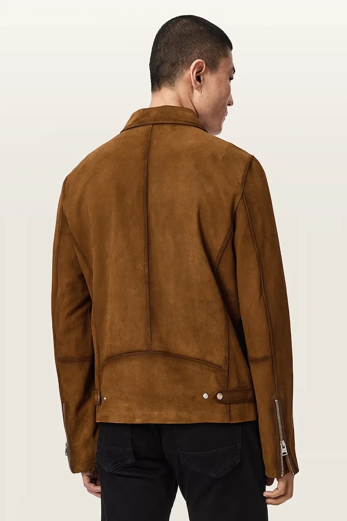 AllSaints prechodná bunda pánska semišová ASHWOOD M043LE hnedá AW26