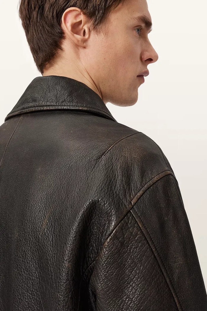 AllSaints bunda pánska kožená STARDAY M026LE