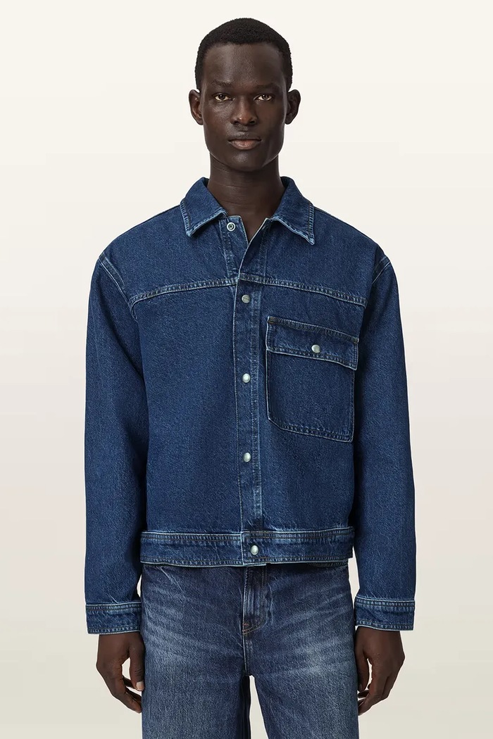 AllSaints geacă de blugi pentru bărbați, din denim CAST bleumarin M058OE