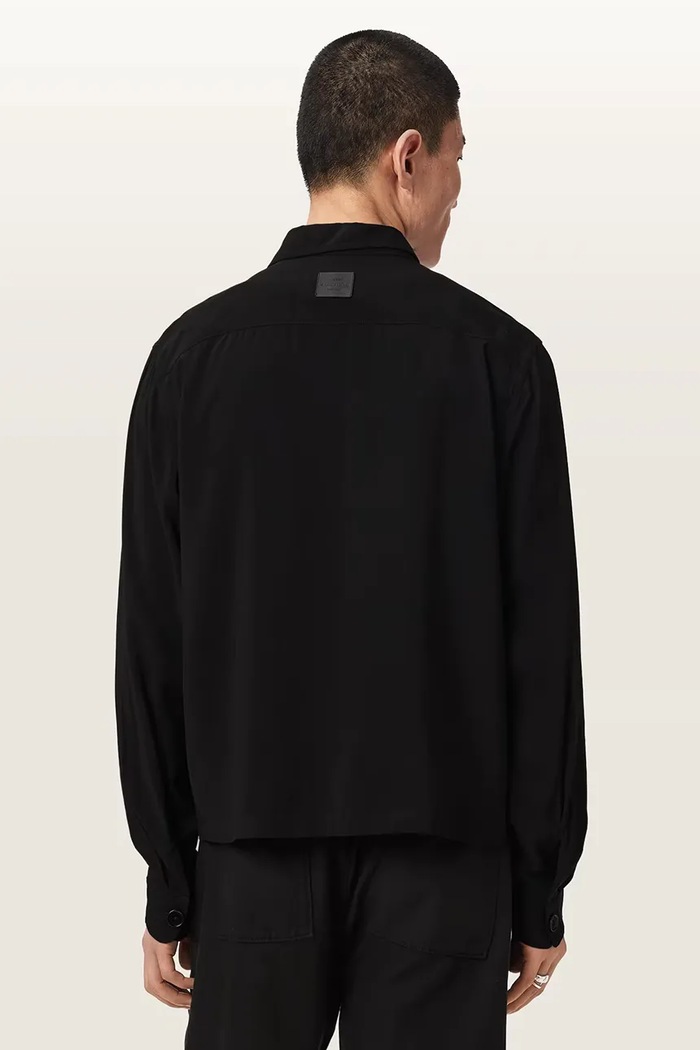 AllSaints kratka jakna za muškarce od viskoze BUCK M046OE crna AW26
