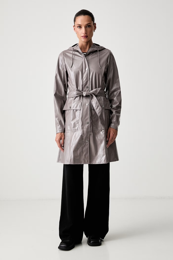 Rains kurtka przejściowa damska Curve Long Jacket W3 brązowy 18130.194