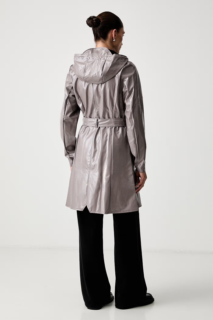 Odzież Rains kurtka przejściowa damska Curve Long Jacket W3 18130.194 brązowy