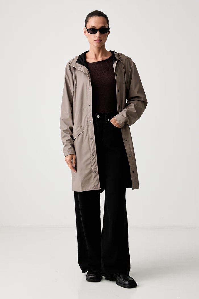 Rains kurtka przeciwdeszczowa Long Jacket W3 12020.173 brązowy