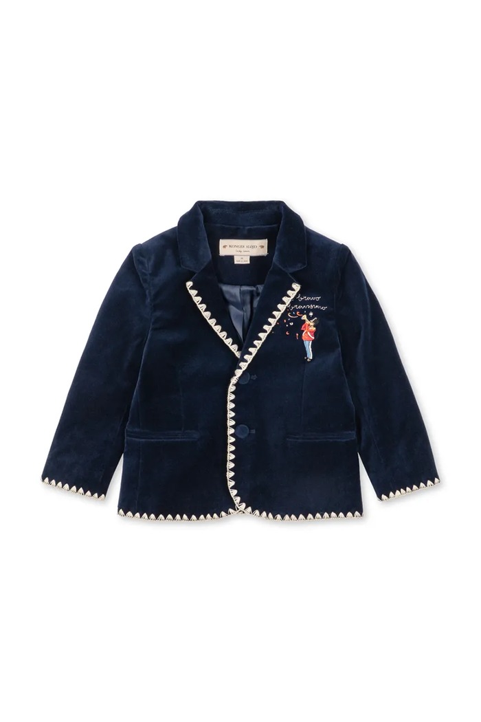 Konges Sløjd Marynarka jednorzędowa dziecięca bawełniana z elastanem ROCKY BLAZER KS108115.9BY2 granatowy AW26