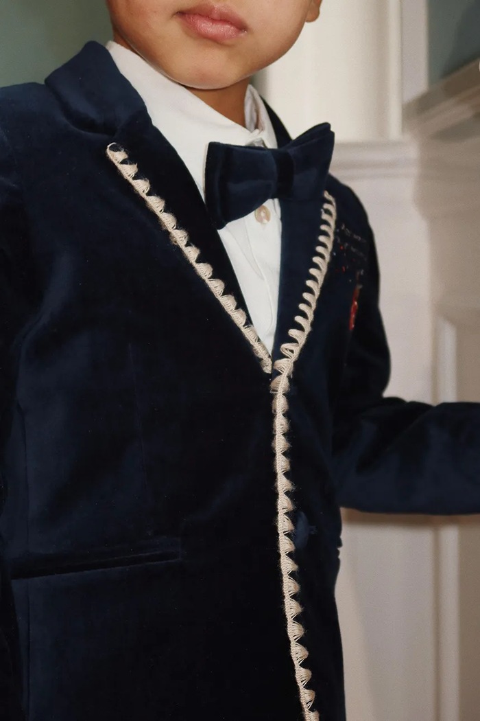 Konges Sløjd Marynarka jednorzędowa dziecięca bawełniana z elastanem ROCKY BLAZER KS108115.9BY2