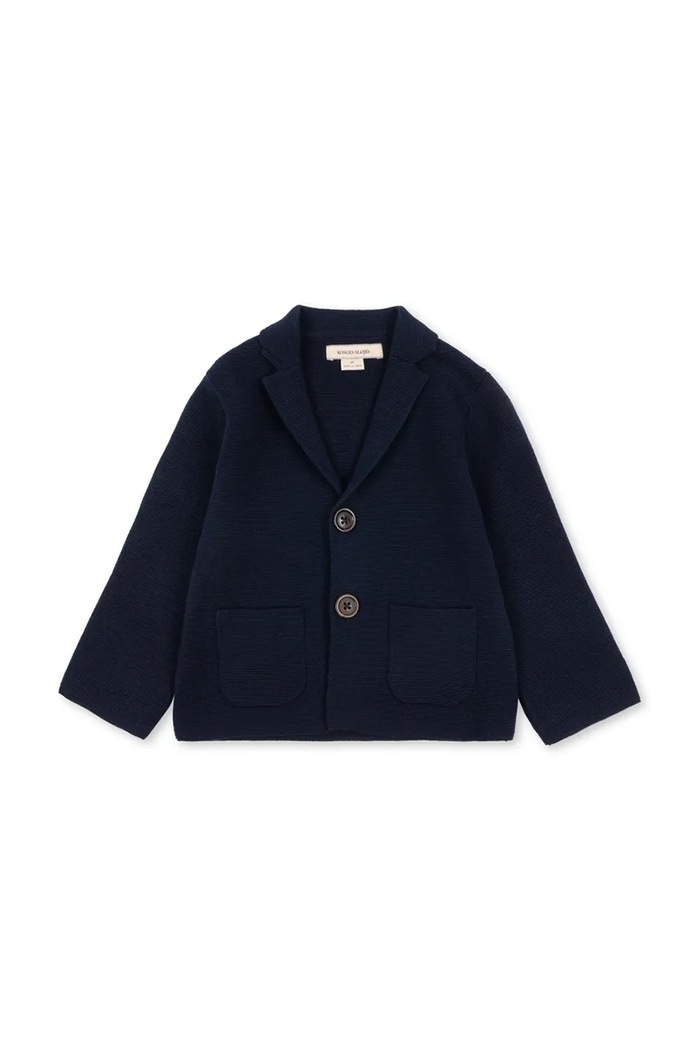 Konges Sløjd Kardigan dziecięcy bawełniany GABRIEL KNITTED BLAZER granatowy KS107791.9BY2