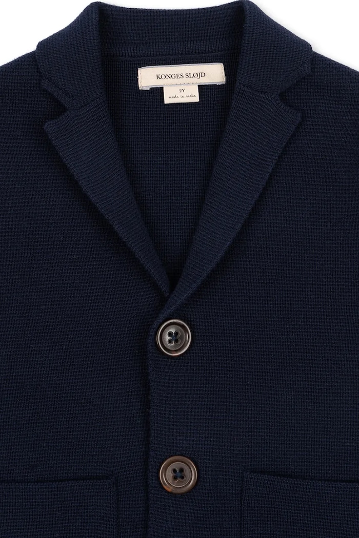 Kardigan dziecięcy bawełniany GABRIEL KNITTED BLAZER Konges Sløjd KS107791.9BY2 granatowy