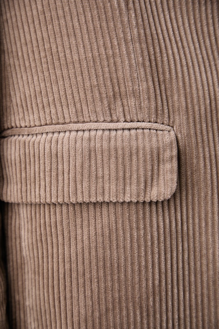 Giacca monopetto da donna in velluto a coste Sisley beige 29L0LW04K