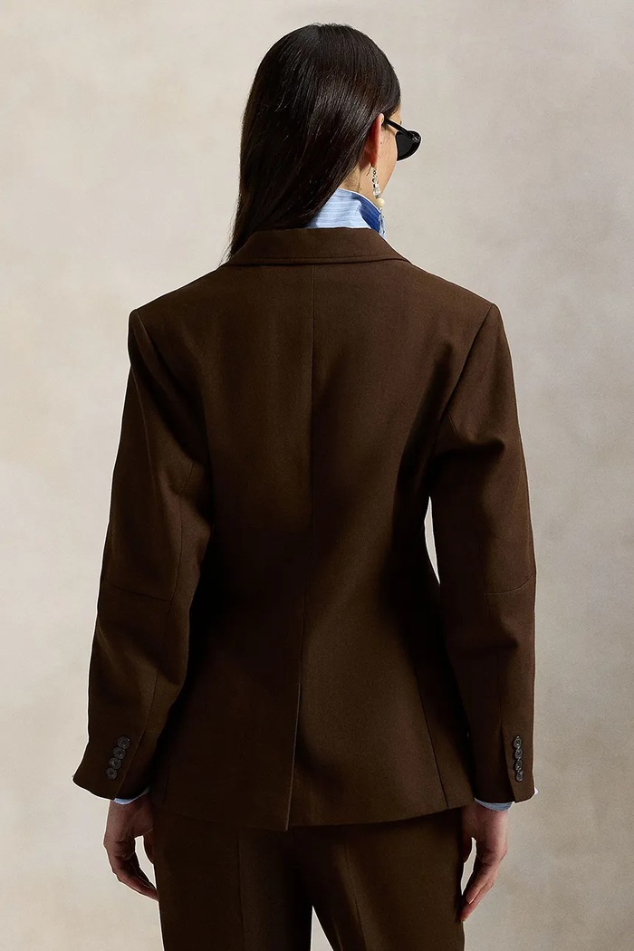 Polo Ralph Lauren Marynarka damska z dodatkiem wełny 211A96191 brązowy AW26