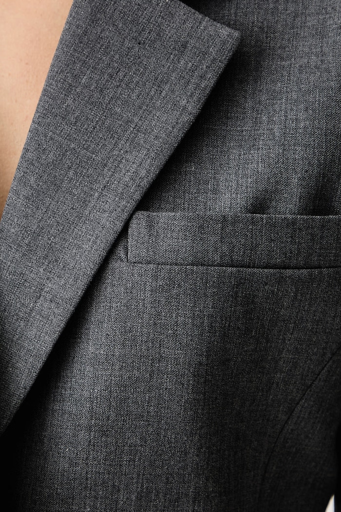 Marynarka jednorzędowa damska z dodatkiem wełny MAGALL BLAZER GRIS Le Privé szary LP00848