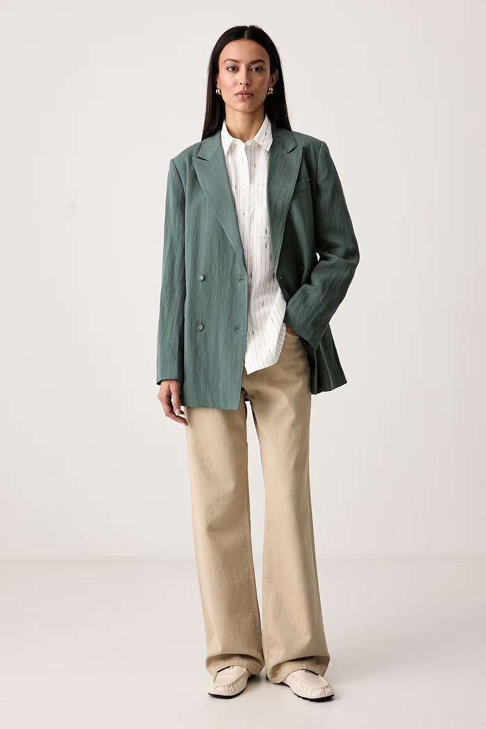 Scotch & Soda Marynarka dwurzędowa damska z lyocellem U9G01699T zielony AW26