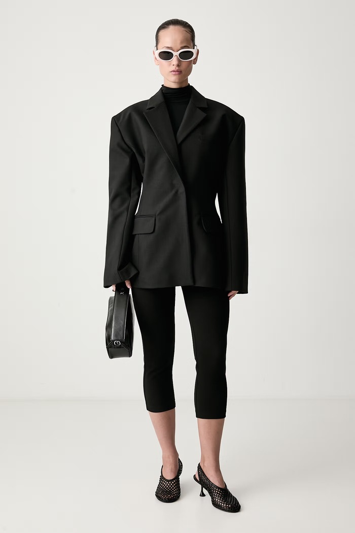 Le Privé Marynarka damska z dodatkiem wełny MAGALL BLAZER NOIR LP00654 czarny AW26