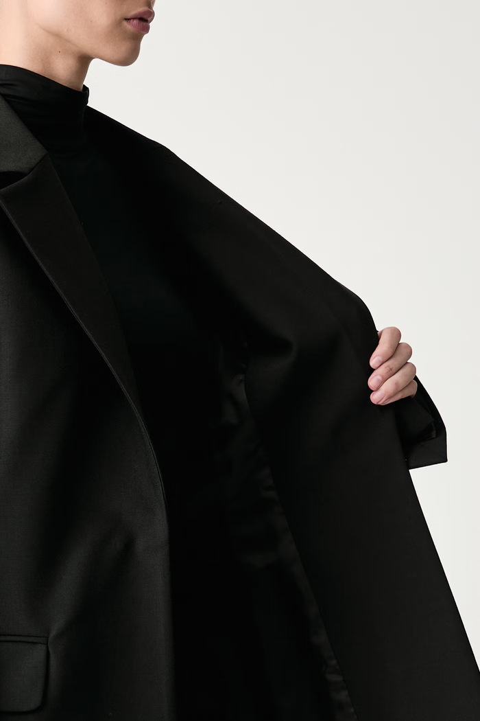 Le Privé Marynarka damska z dodatkiem wełny MAGALL BLAZER NOIR LP00654