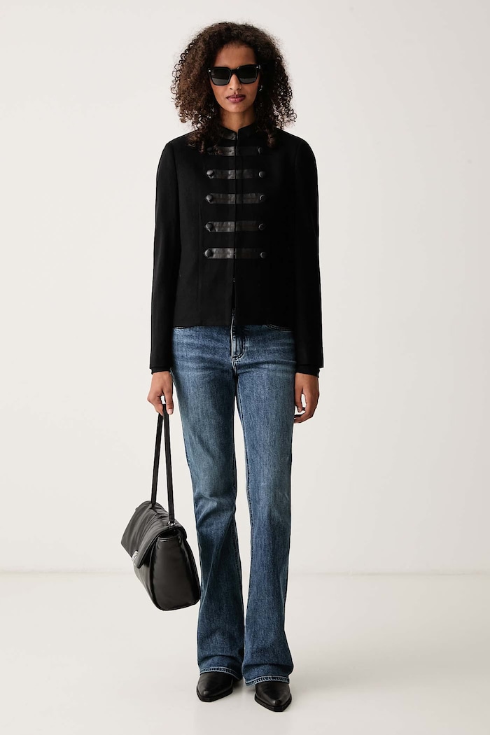 rag & bone Marynarka damska wełniana RAER26F4MTA czarny AW26