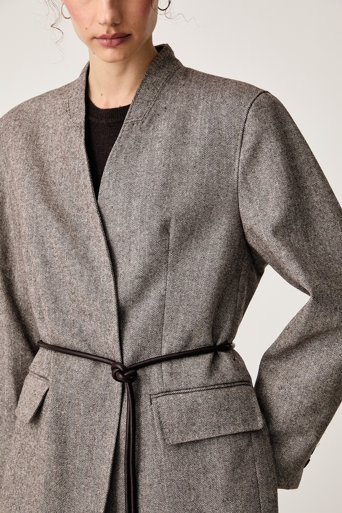 Giacca monopetto da donna con lana Isabelle Blanche IS26FW.J045.T025 marrone