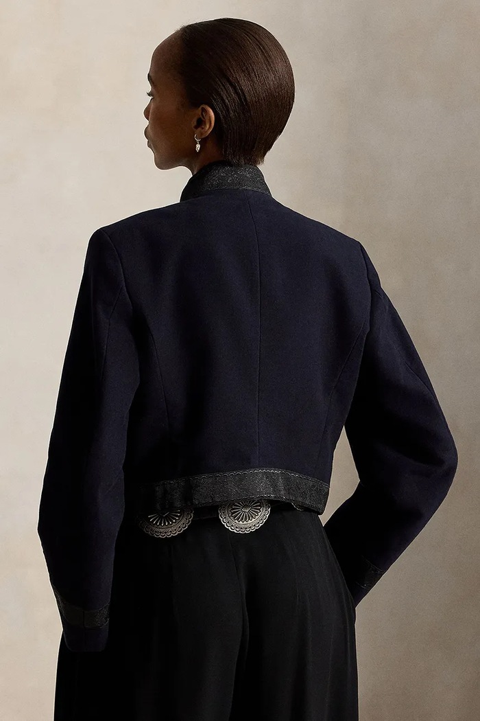 Polo Ralph Lauren Marynarka damska bawełniana 211B30984 granatowy AW26