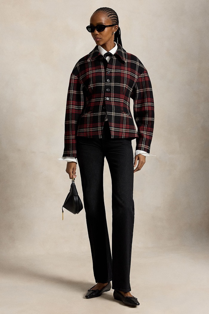 Odzież Polo Ralph Lauren Żakiet damski z wełną 211B23759 czerwony