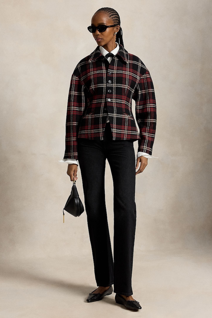 Odzież Polo Ralph Lauren Żakiet damski z wełną 211B23759 czerwony