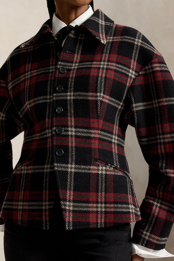 Żakiet damski z wełną Polo Ralph Lauren czerwony 211B23759