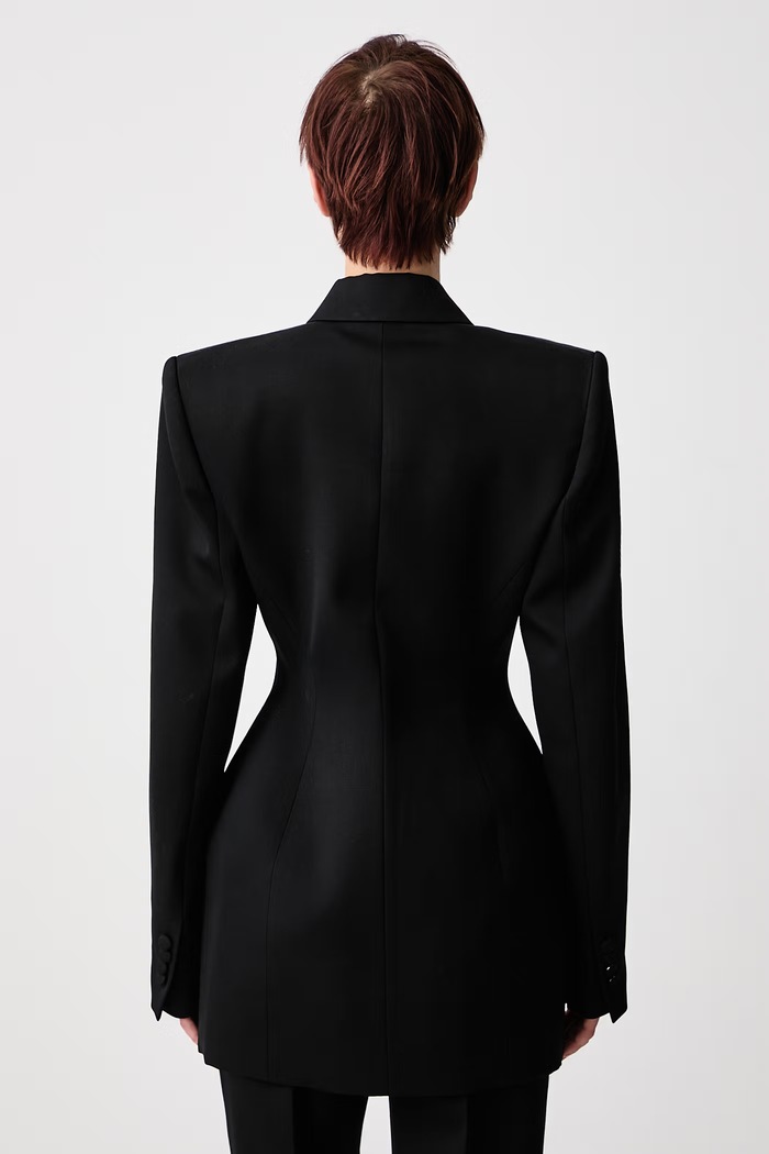 Clothing MUGLER Double-breasted suit jacket wool Women's COM1VE04791020 black