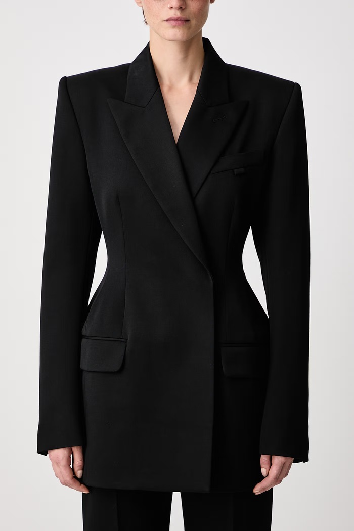 Double-breasted suit jacket wool Women's MUGLER black COM1VE04791020