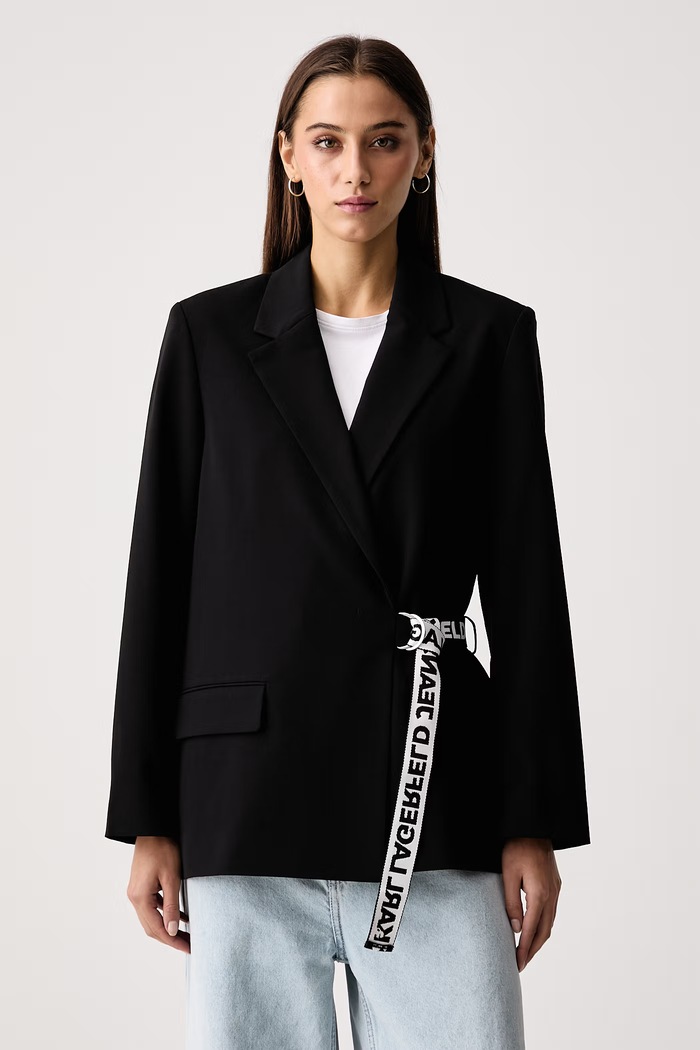 Karl Lagerfeld Jeans Сако дамско с вискоза черен B4W14010
