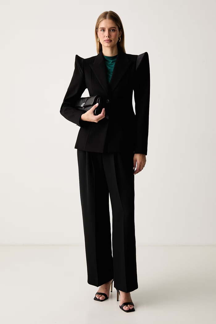 Karl Lagerfeld Сако с едноредно закопчаване дамско с вискоза B4W14033 черен AW26