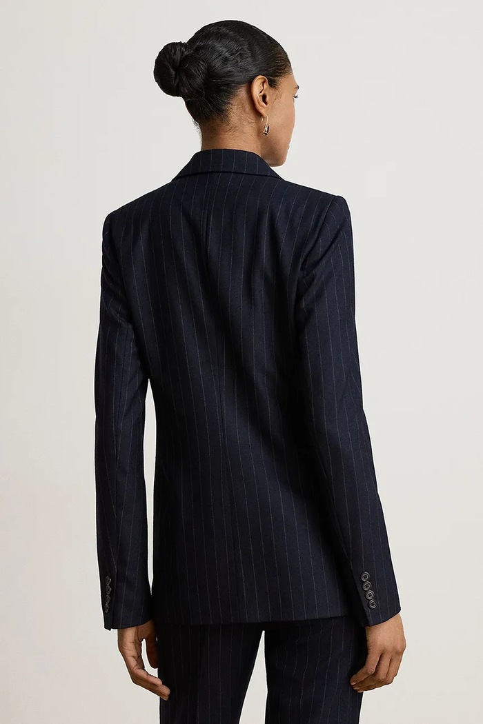 Lauren Ralph Lauren Marynarka damska z dodatkiem wełny 200B27693 granatowy AW26