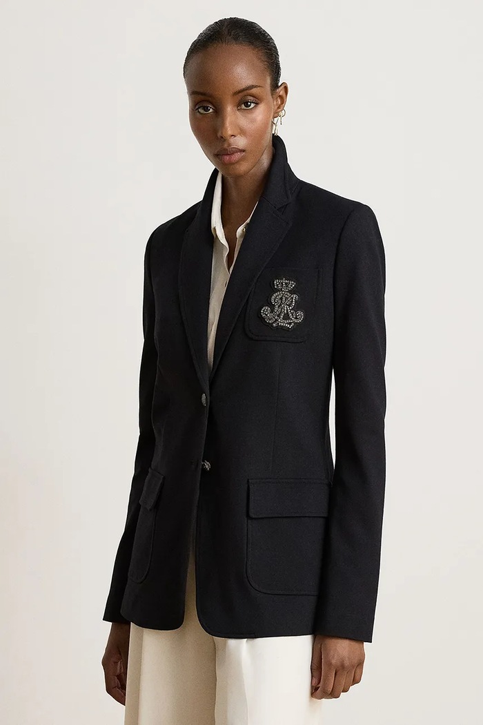 Lauren Ralph Lauren Marynarka damska z wiskozą czarny 200B27400