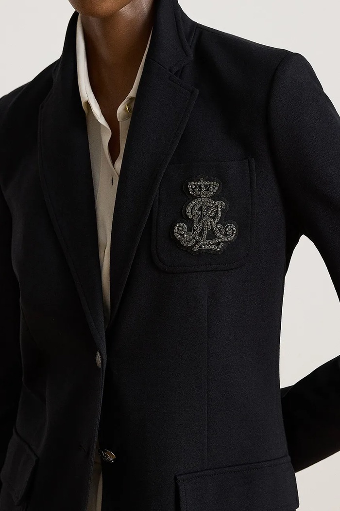 Marynarka damska z wiskozą Lauren Ralph Lauren 200B27400 czarny