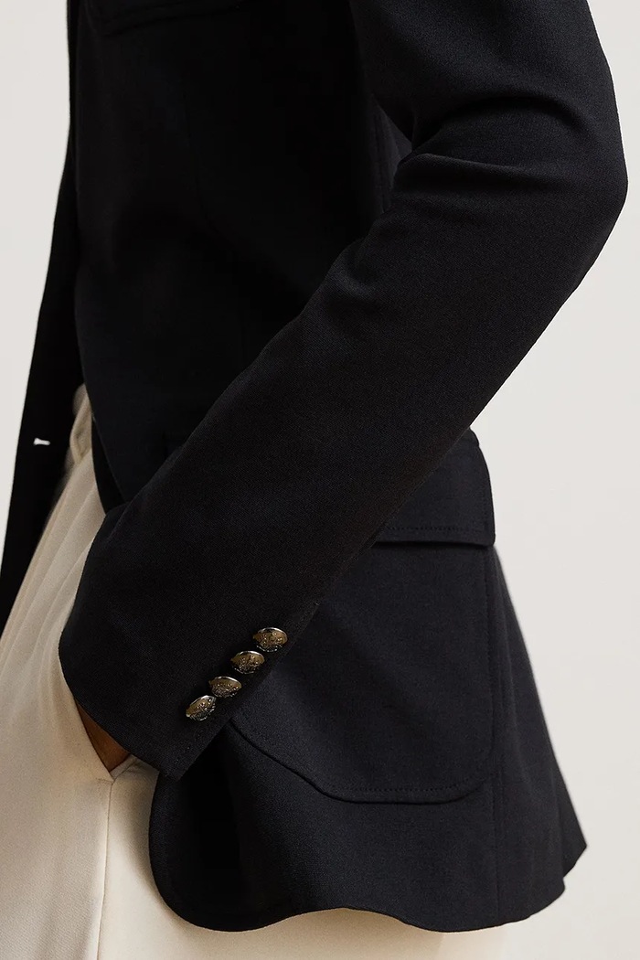 Marynarka damska z wiskozą Lauren Ralph Lauren czarny 200B27400