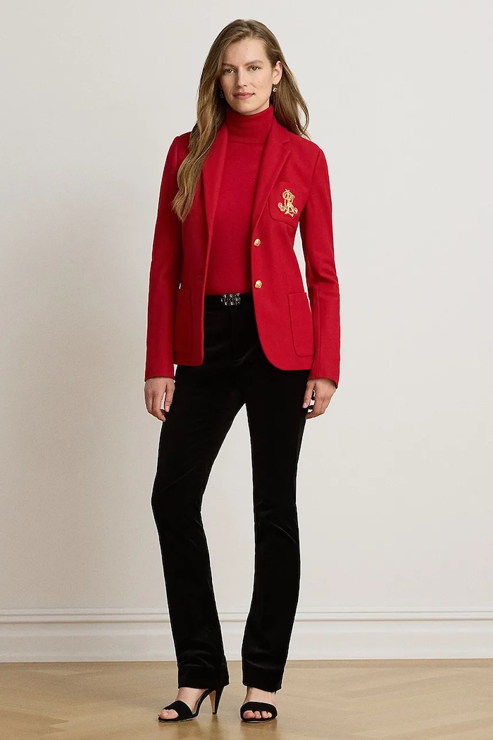 Odzież Lauren Ralph Lauren Marynarka damska z bawełną 200B30683 czerwony