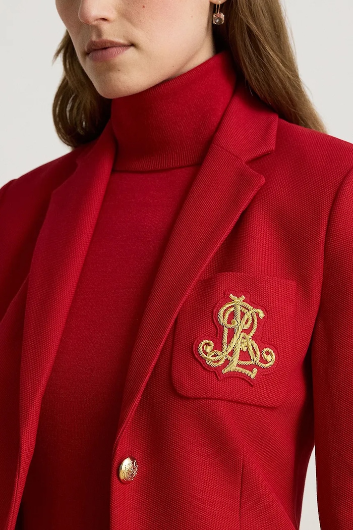 Marynarka damska z bawełną Lauren Ralph Lauren 200B30683 czerwony