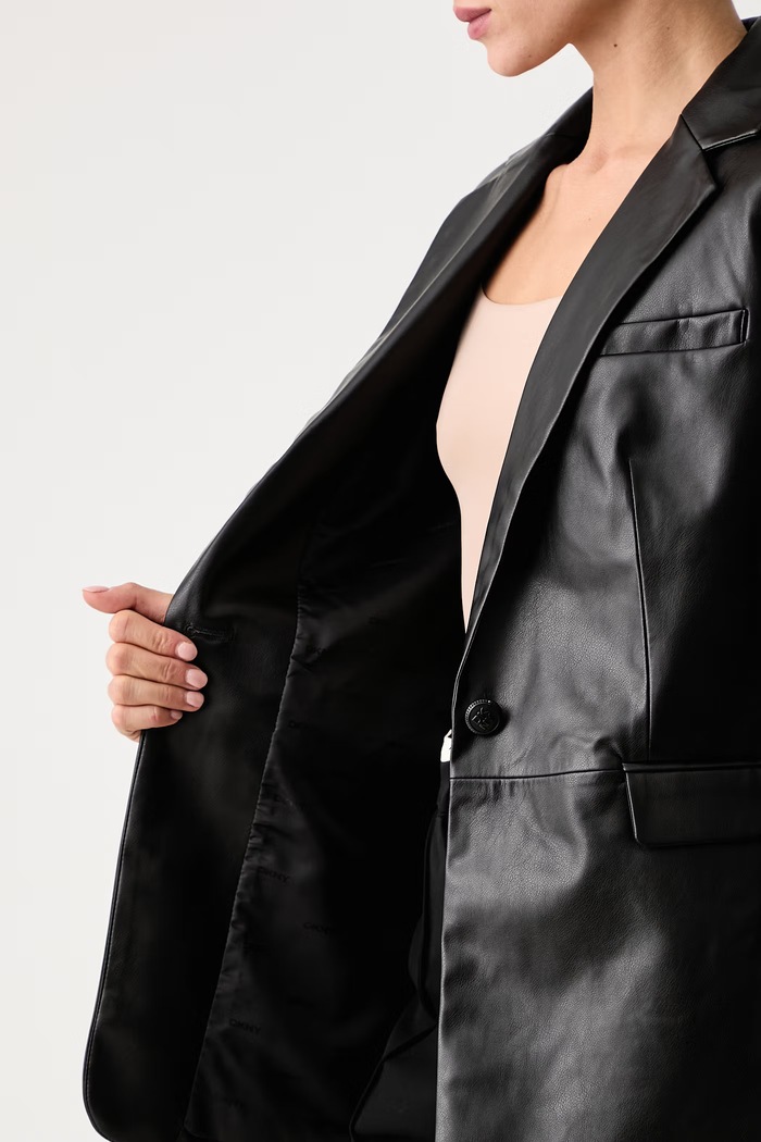 DKNY Marynarka jednorzędowa damska z imitacji skóry UH6J4033