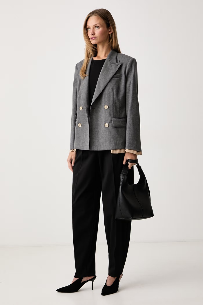 Max&Co. Marynarka damska z wełną ESTREMO 2626046073200 szary AW26