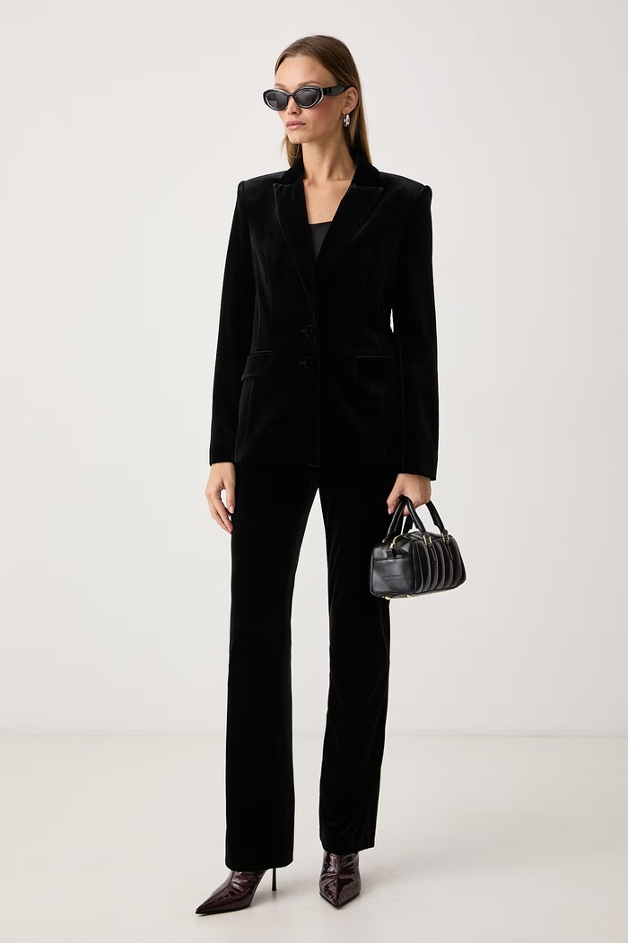 Patrizia Pepe Marynarka damska welurowa 2S0020.J0085 czarny AW26