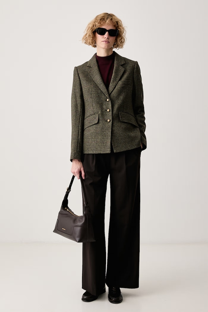 Barbour Marynarka damska wełniana LTA0135 zielony AW26