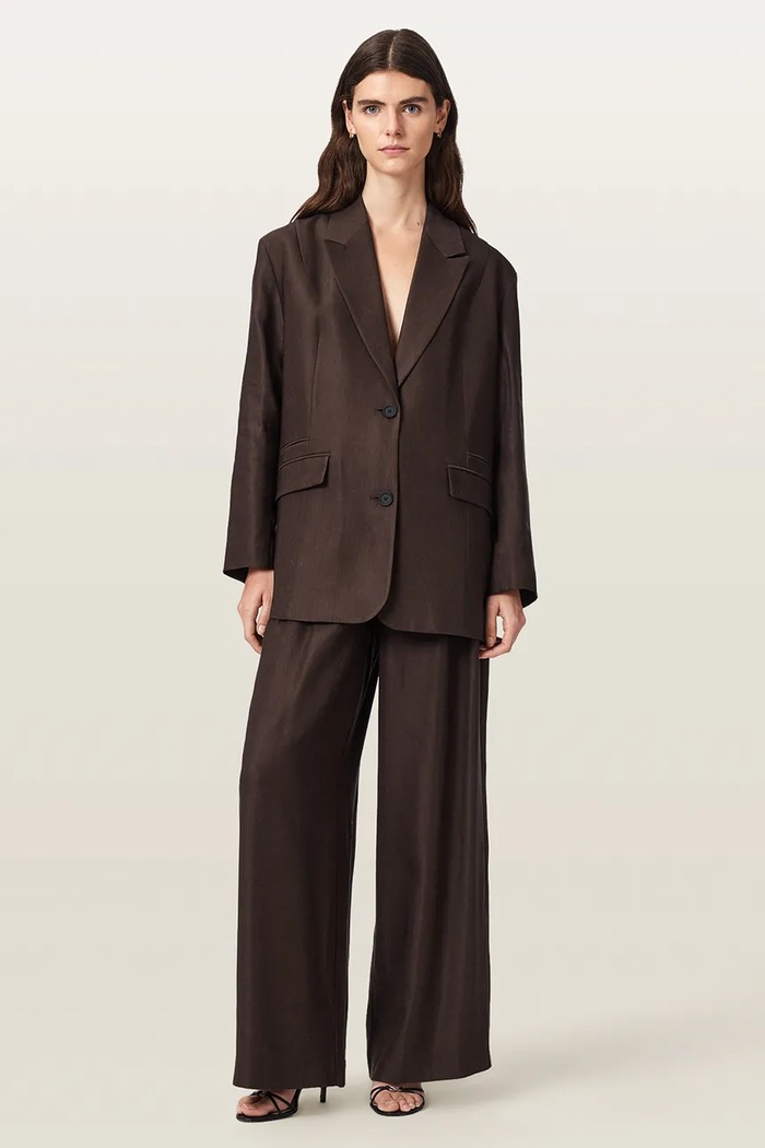 AllSaints Sacou pentru femei din vâscoză CHARLEY maro W029QE