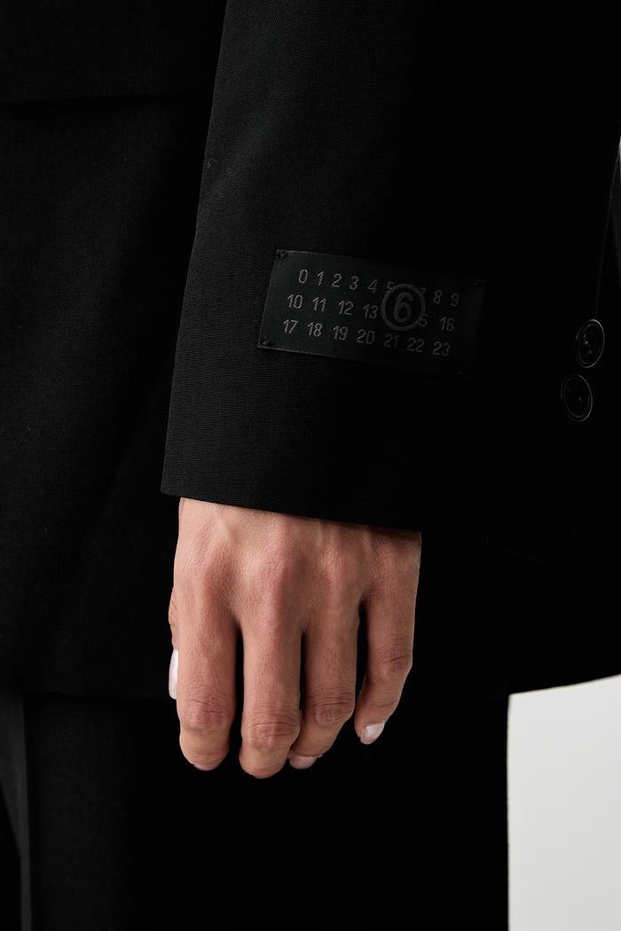 MM6 Maison Margiela marynarka dwurzędowa damska z dodatkiem wełny S52BN0144.M35436